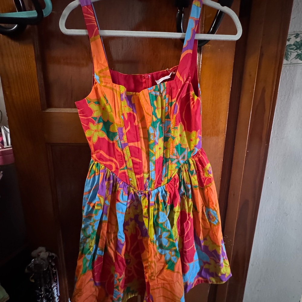 Olivaceous resort corset dress NWT